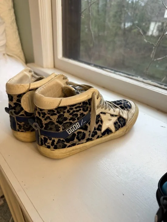 RARE Golden Goose Leopard Print High-Top Sneakers - Picture 5 of 8